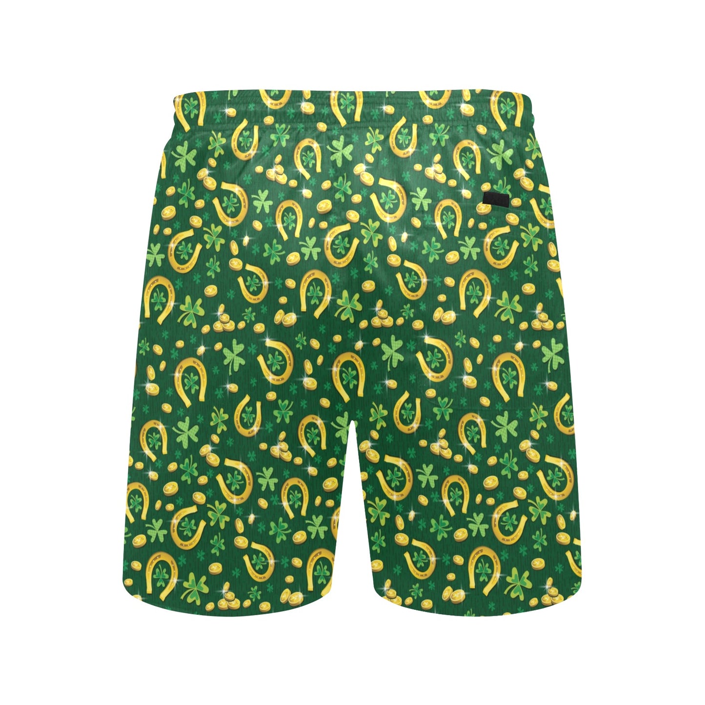 Shamrock Horse Shoes Saint Patrick's Day Print Design LKS307 Men's Swim Trunks Beach Shorts
