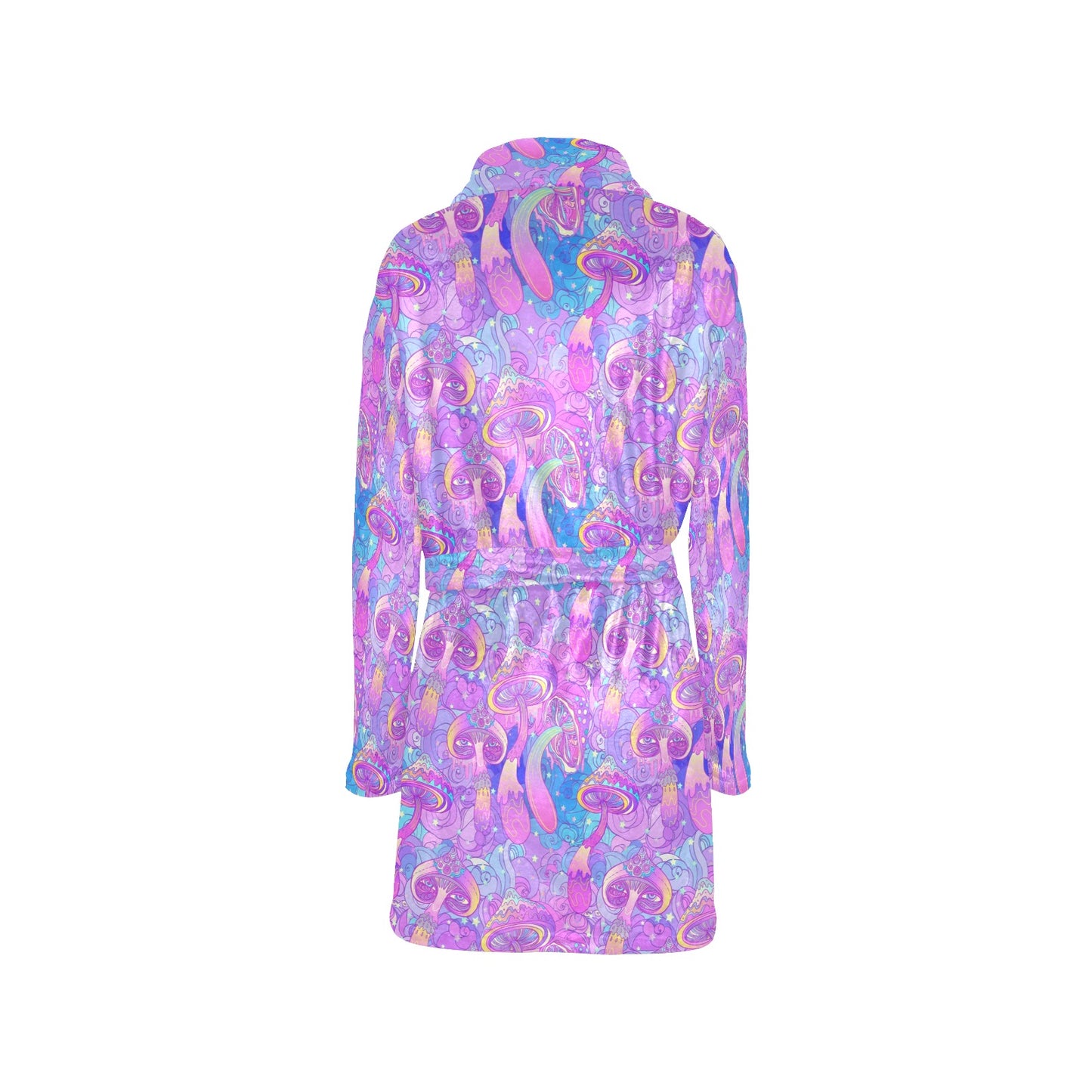 Psychedelic Trippy Mushroom Print Women's Fleece Robe