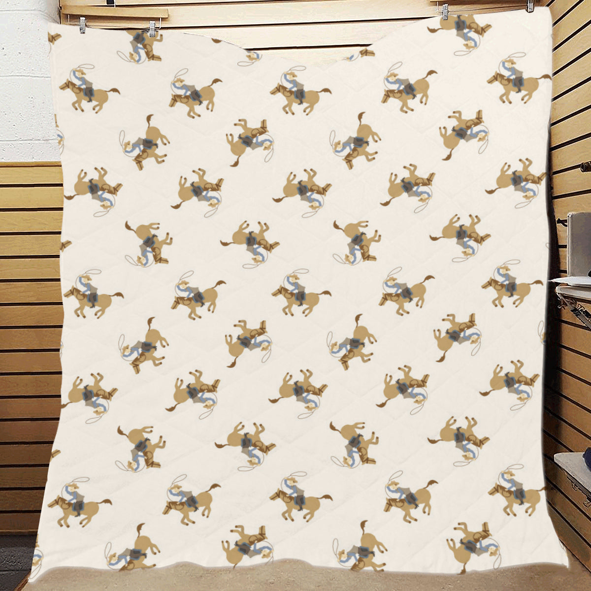 Cowboy Pattern Print Design 01 Premium Quilt
