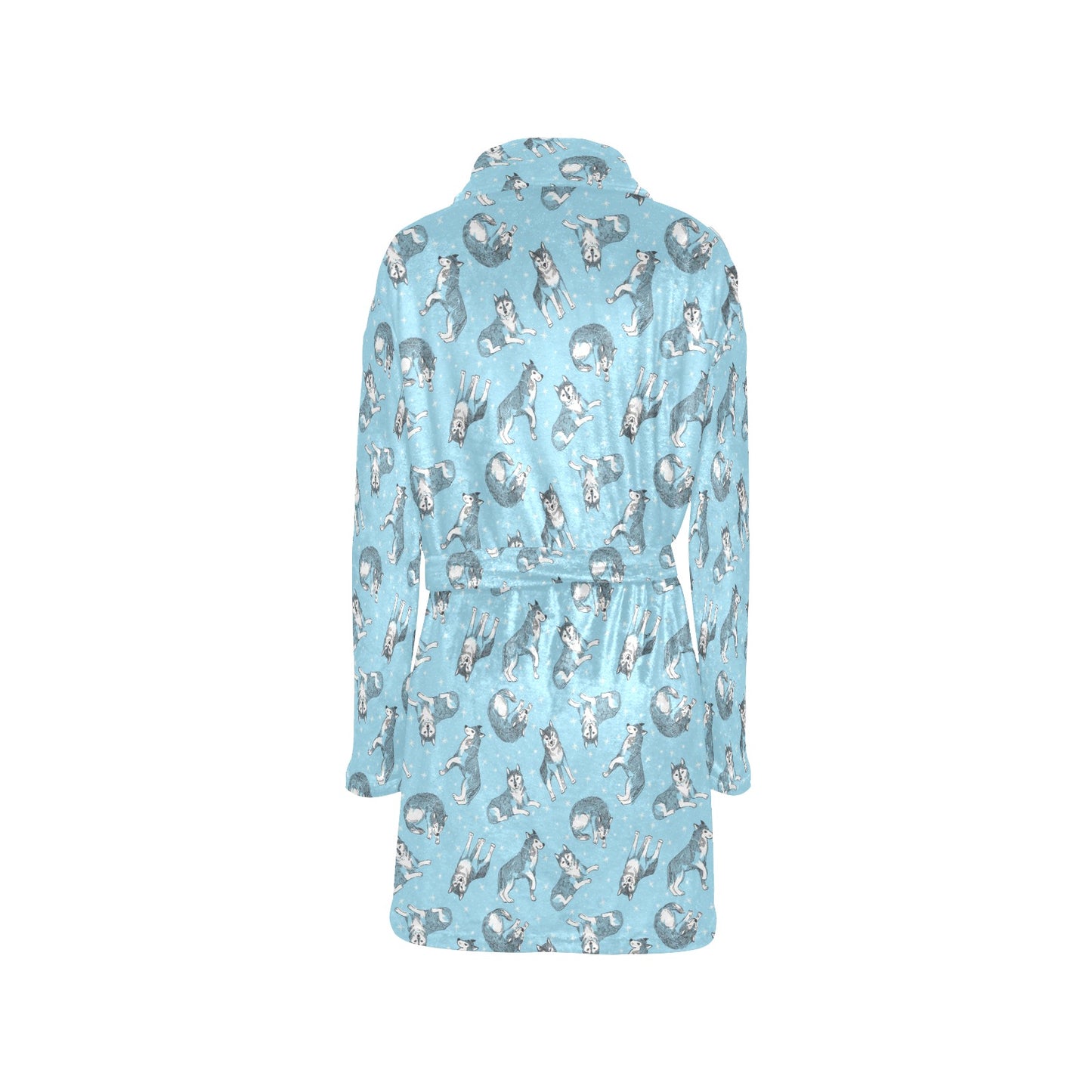 Wolf Design Print Pattern Women's Fleece Robe