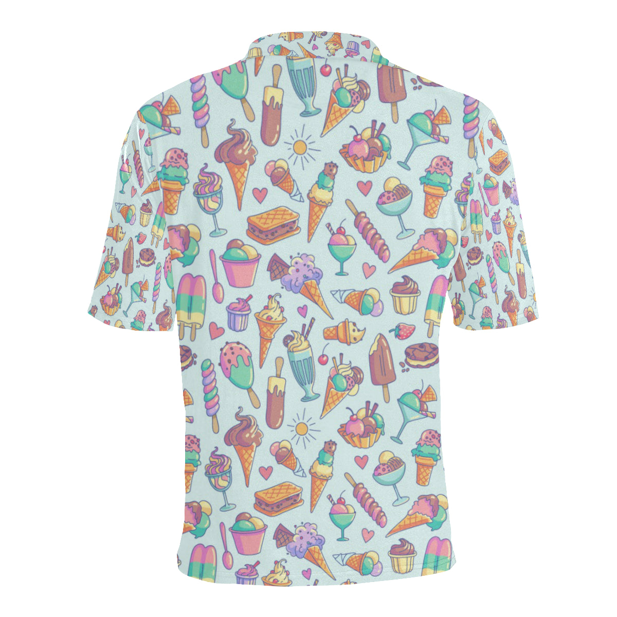 Ice Cream Pattern Print Design IC02 Men Polo Shirt