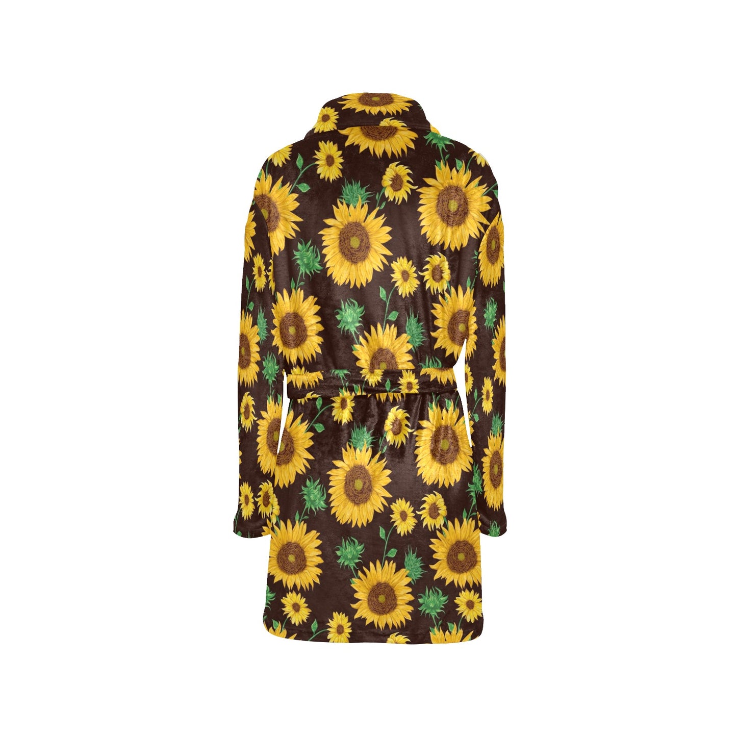 Sunflower Pattern Print Design SF01 Women's Fleece Robe
