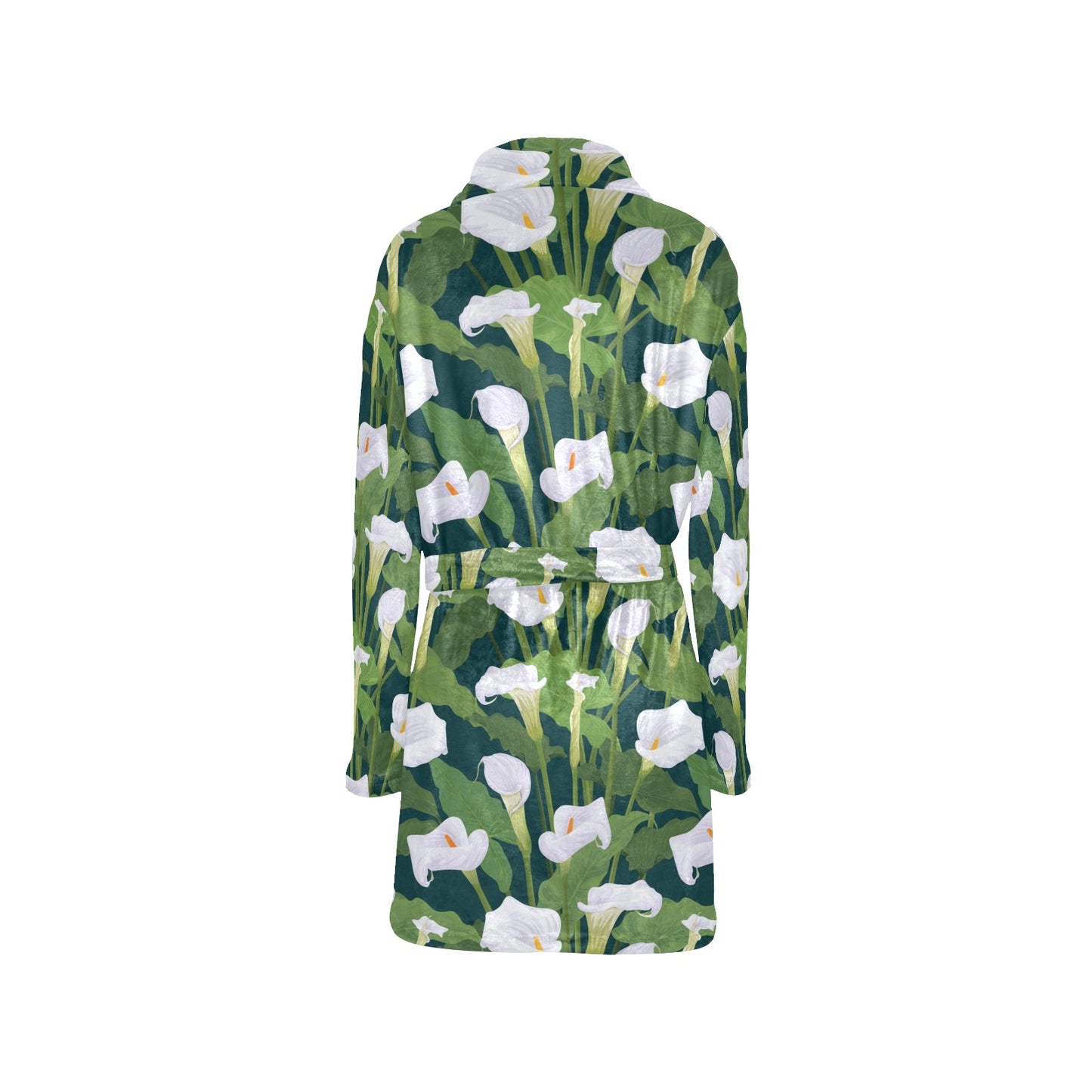 Lily Pattern Print Design 04 Women's Fleece Robe