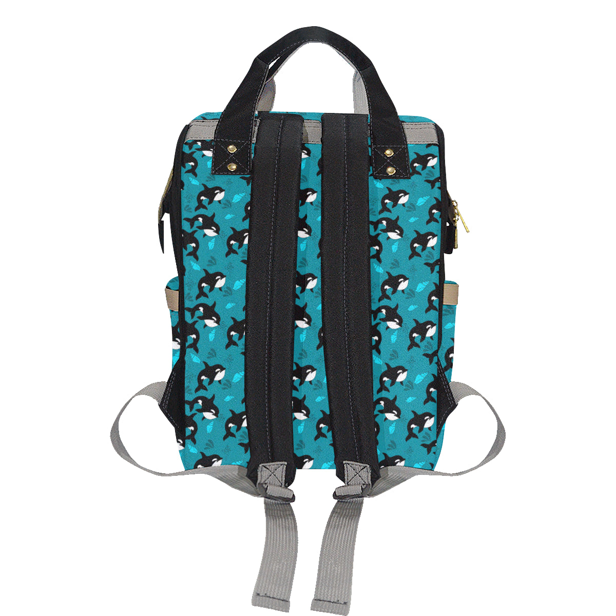 Whale Sea Design Themed Print Diaper Bag Backpack