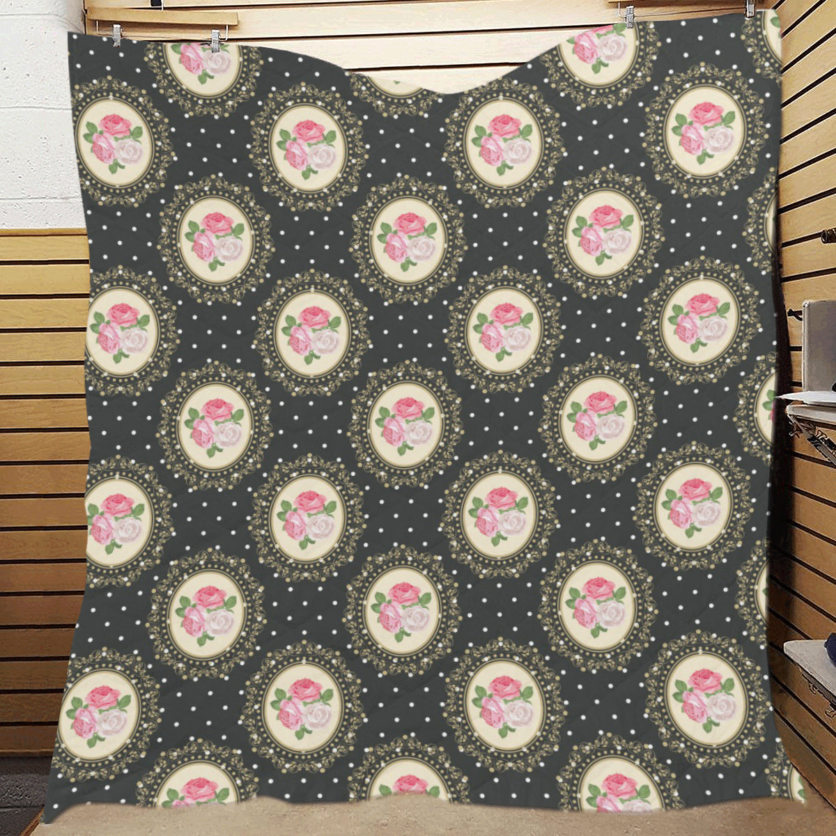 Rose Pattern Print Design RO015 Premium Quilt