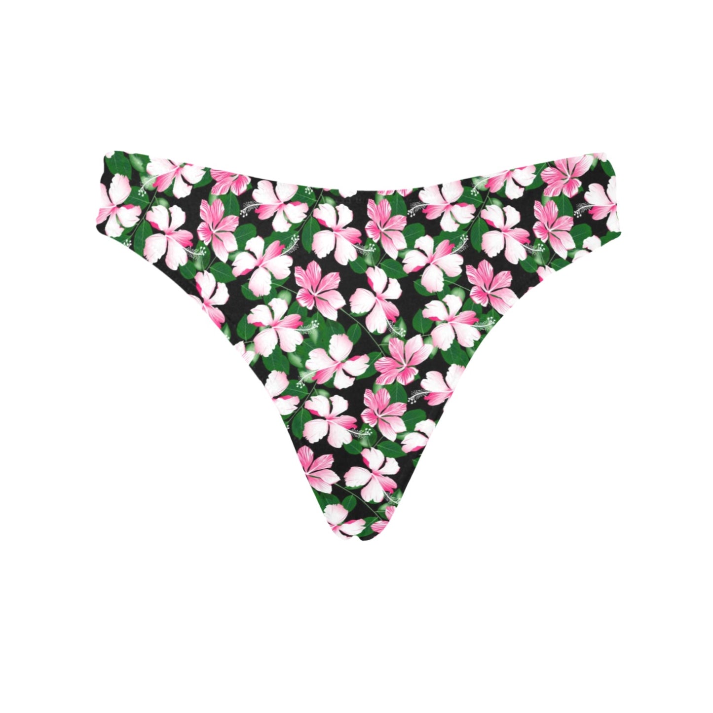 Hibiscus Pink Flower Hawaiian Print Women's Thongs