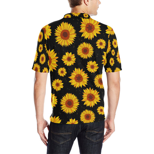 Sunflower Pattern Print Design SF09 Men Polo Shirt