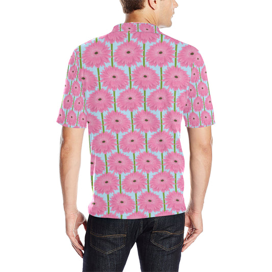 Gerberas Pattern Print Design GB01 Men Polo Shirt