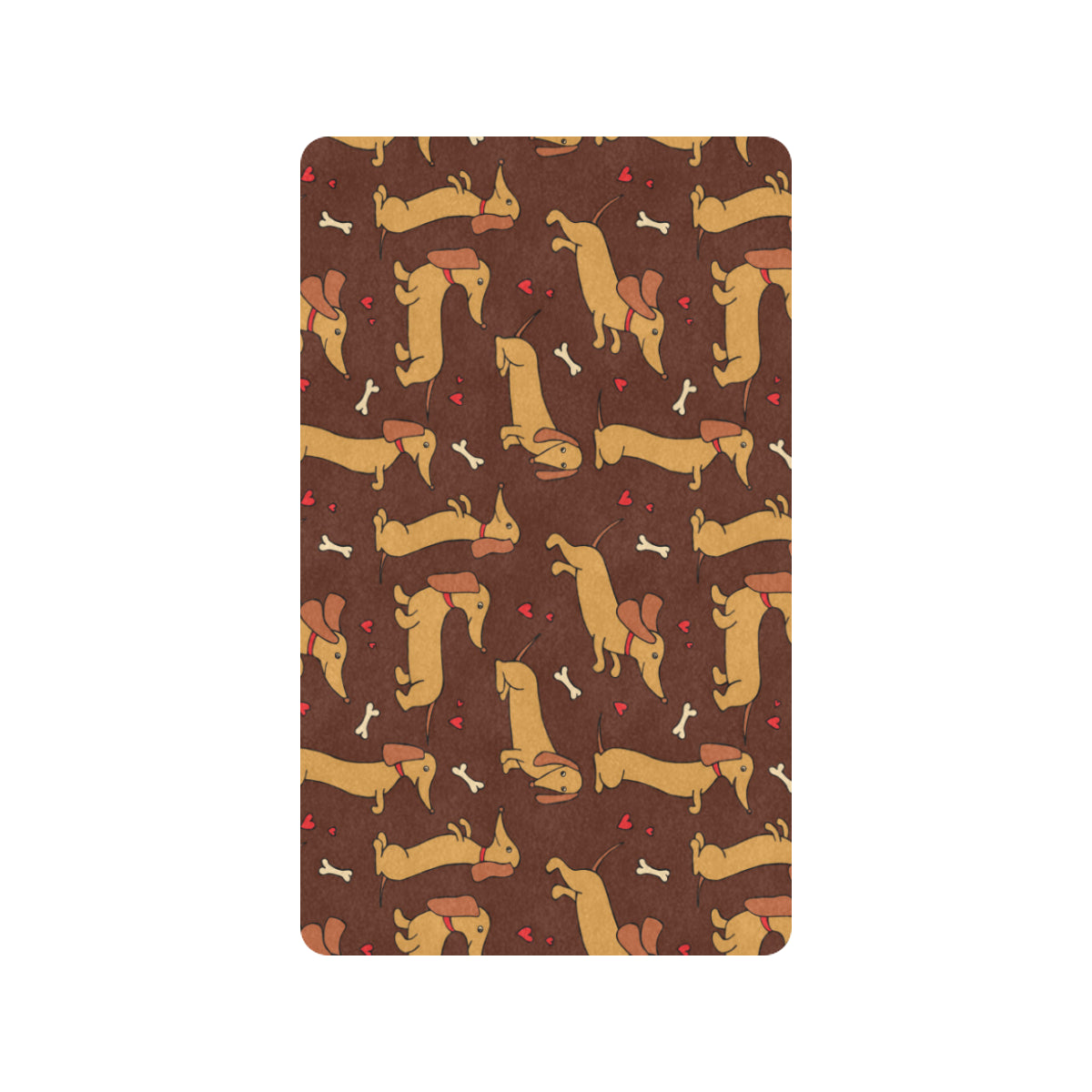 Dachshund Happy Print Pattern Rubber Doormat