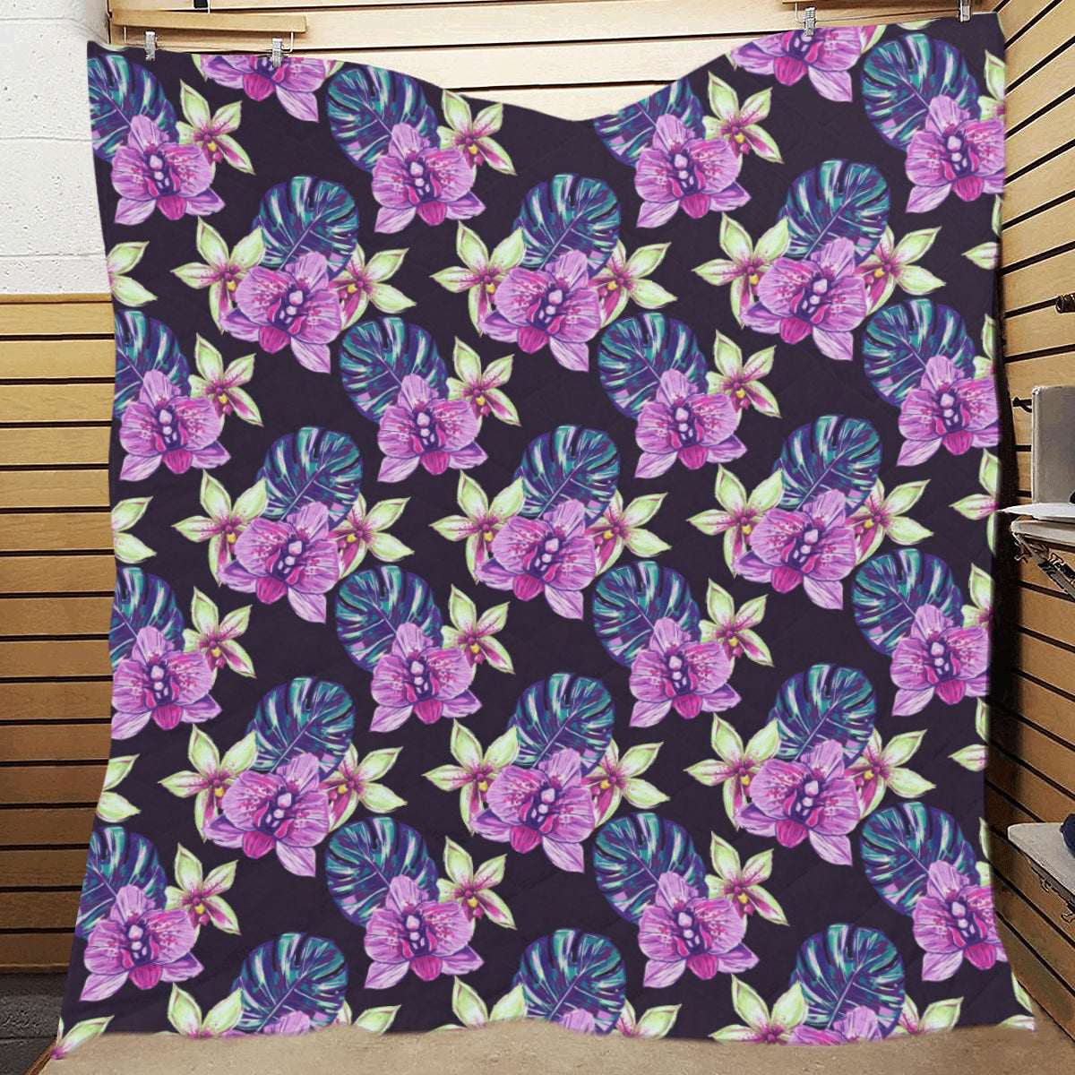 Orchid Pattern Print Design OR010 Premium Quilt