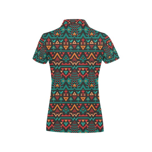 Aztec Pattern Print Design 04 Women's Polo Shirt