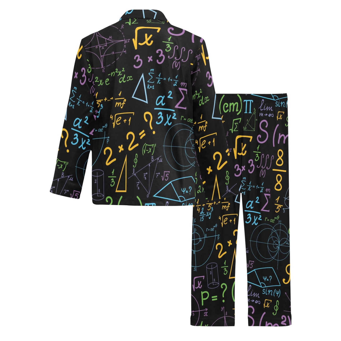 Math Pattern Print Design 03 Men's Long Pajama Set