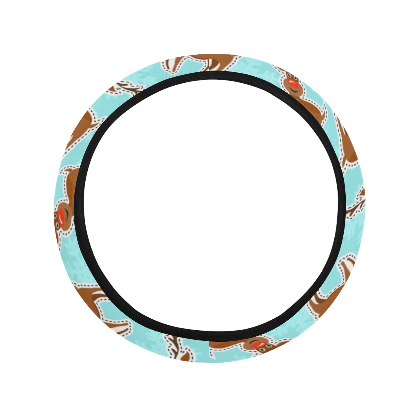 Reindeer Print Design LKS403 Steering Wheel Cover with Elastic Edge