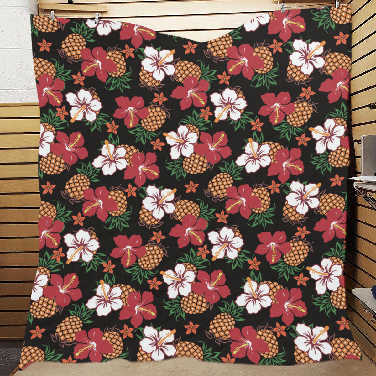 Hawaiian Themed Pattern Print Design H013 Premium Quilt