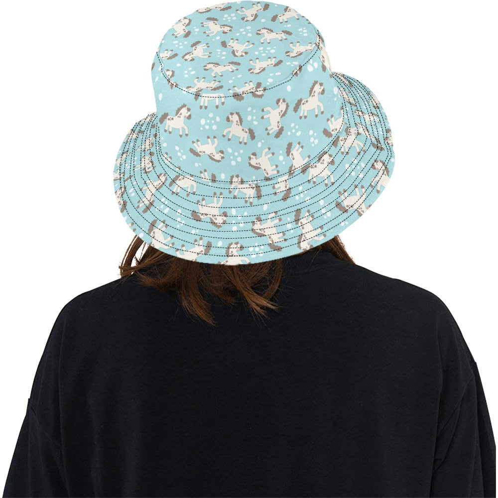 Horse Cute Print Design LKS306 Unisex Bucket Hat