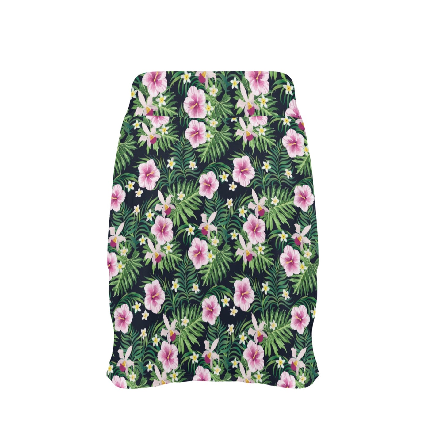 Hibiscus Tropical Print Design LKS309 Women's Golf Skirt with Pocket