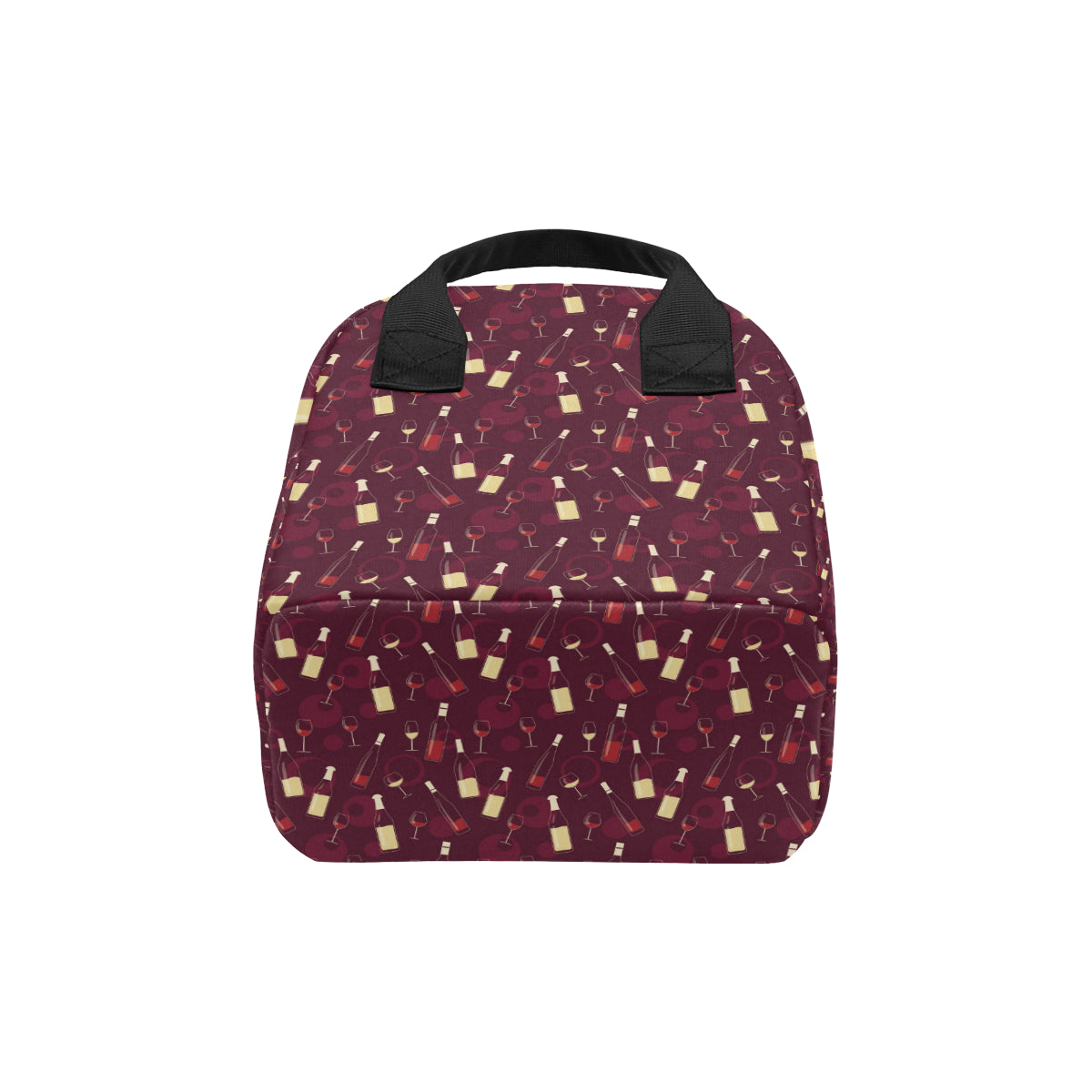 Wine Themed Pattern Print Insulated Lunch Bag