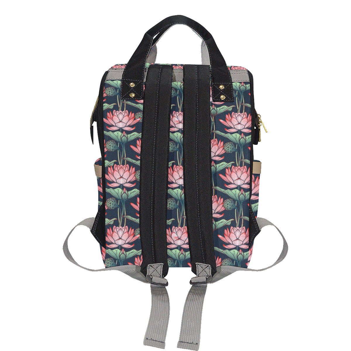 Water Lily Pattern Print Design WL03 Diaper Bag Backpack