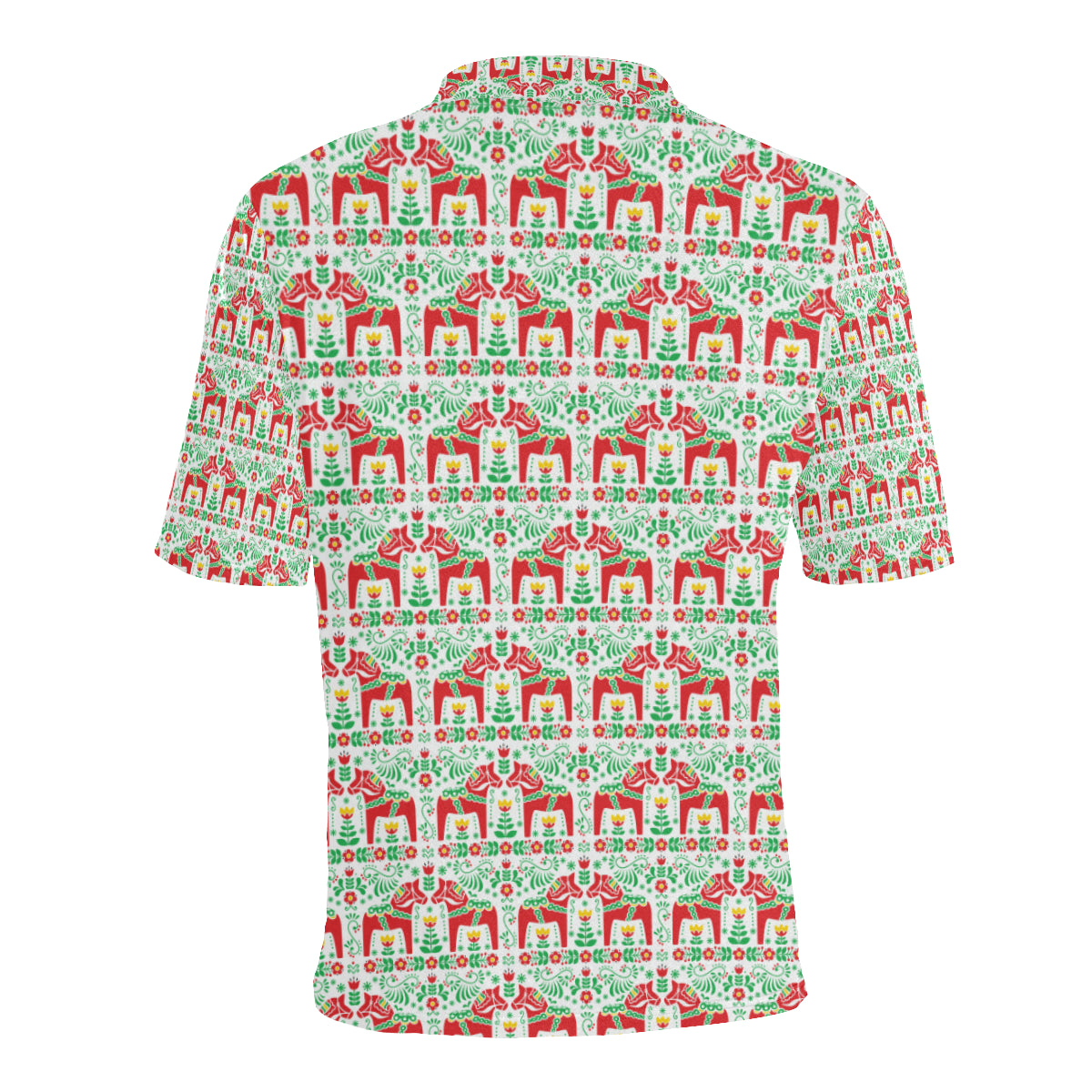 Swedish Dala Style Pattern Men Polo Shirt