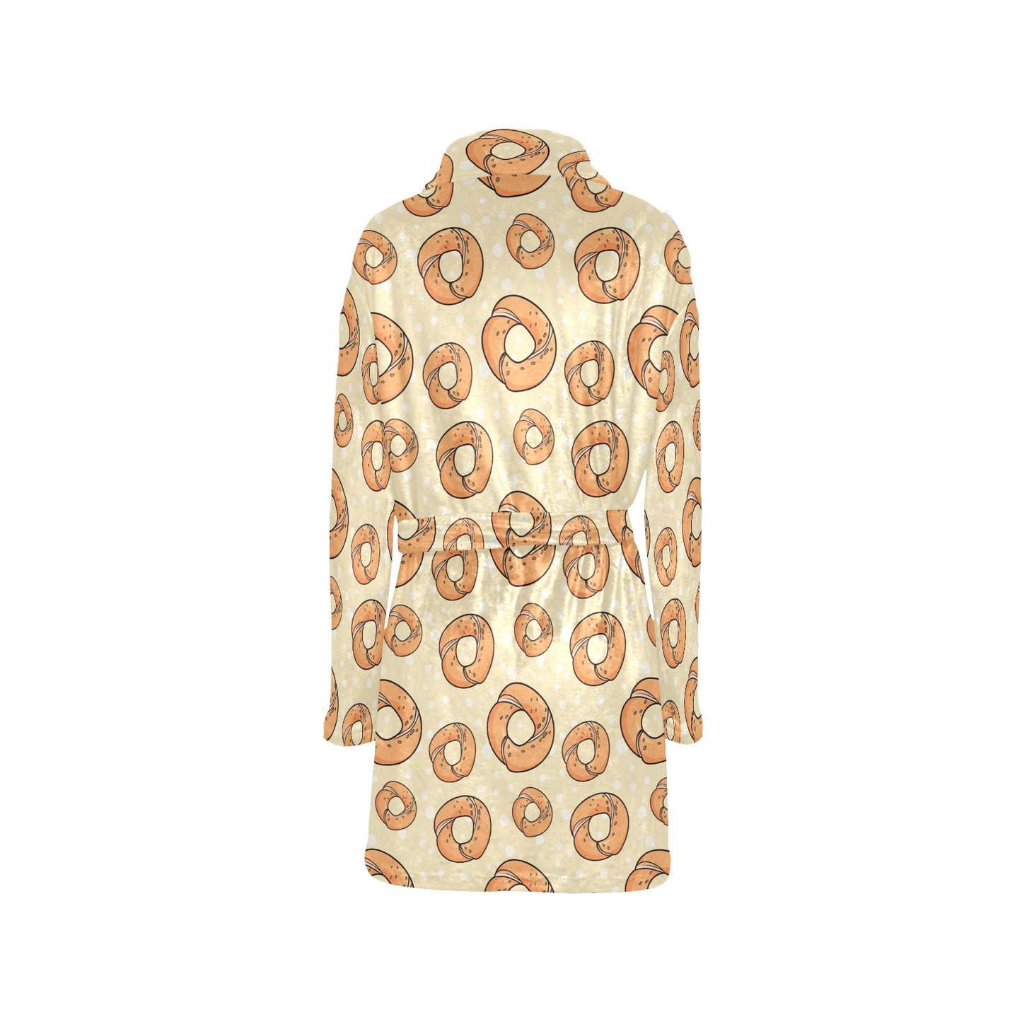 Bagel Pattern Print Design 03 Women's Fleece Robe
