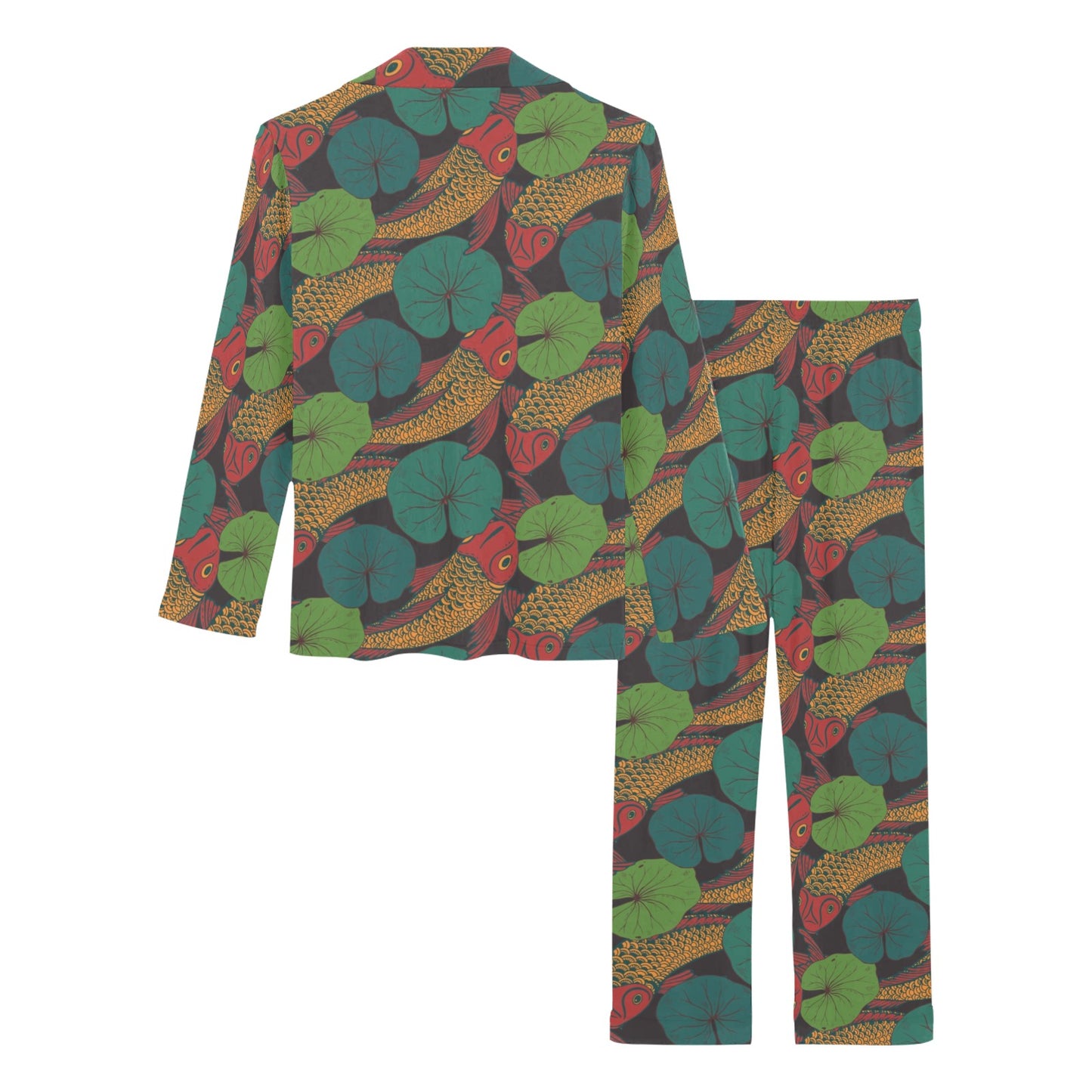 KOI Fish Pattern Print Design 01 Women's Long Pajama Set