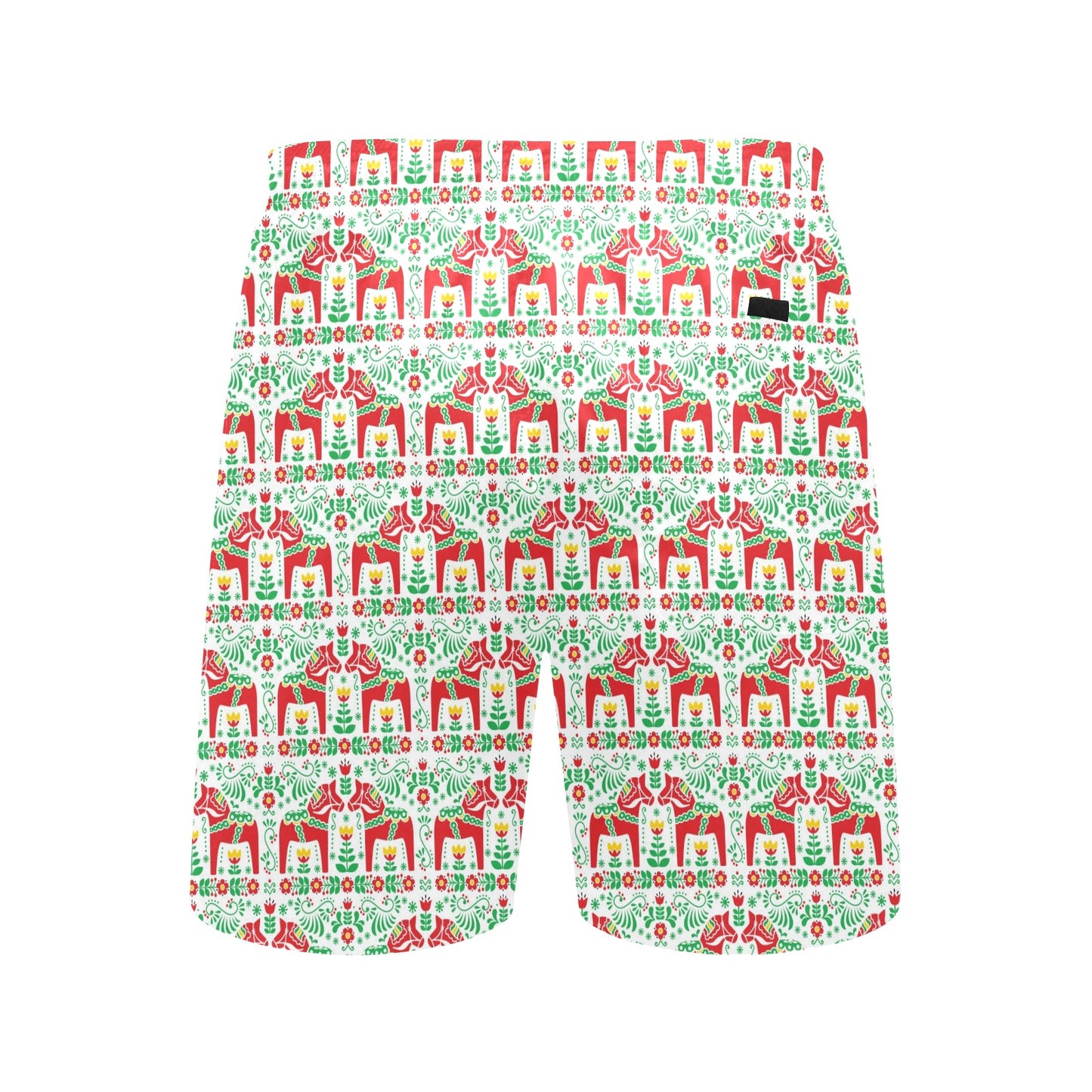 Swedish Dala Style Pattern Men's Swim Trunks Beach Shorts