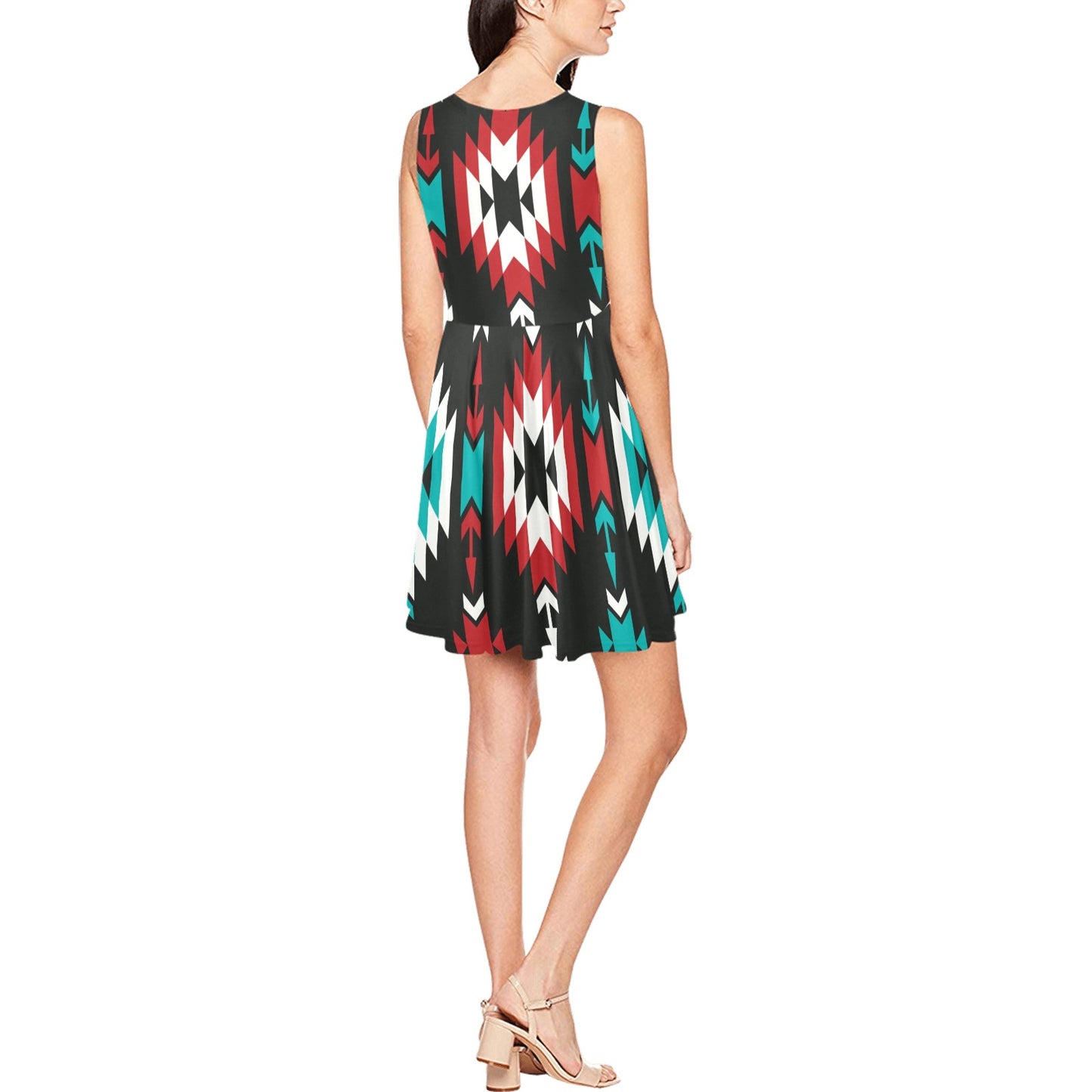 Native Pattern Print Design A08 Sleeveless Dress