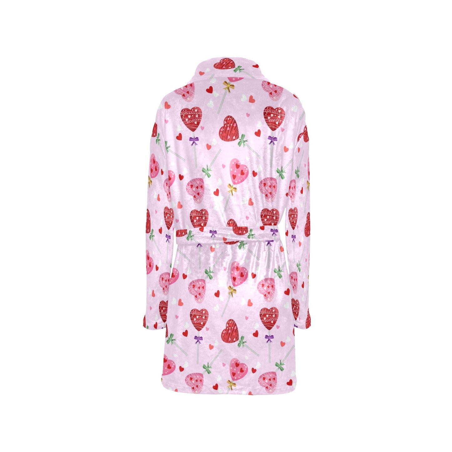 Lollipop Pattern Print Design LL07 Women's Fleece Robe