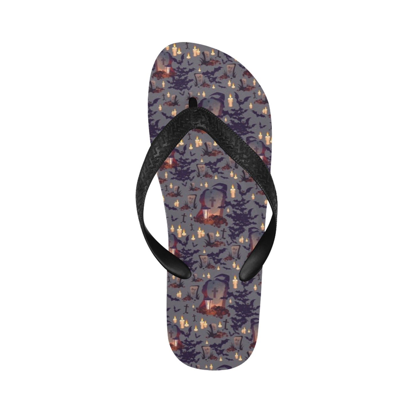 Creepy Graveyard Print Design LKS301 Flip Flops