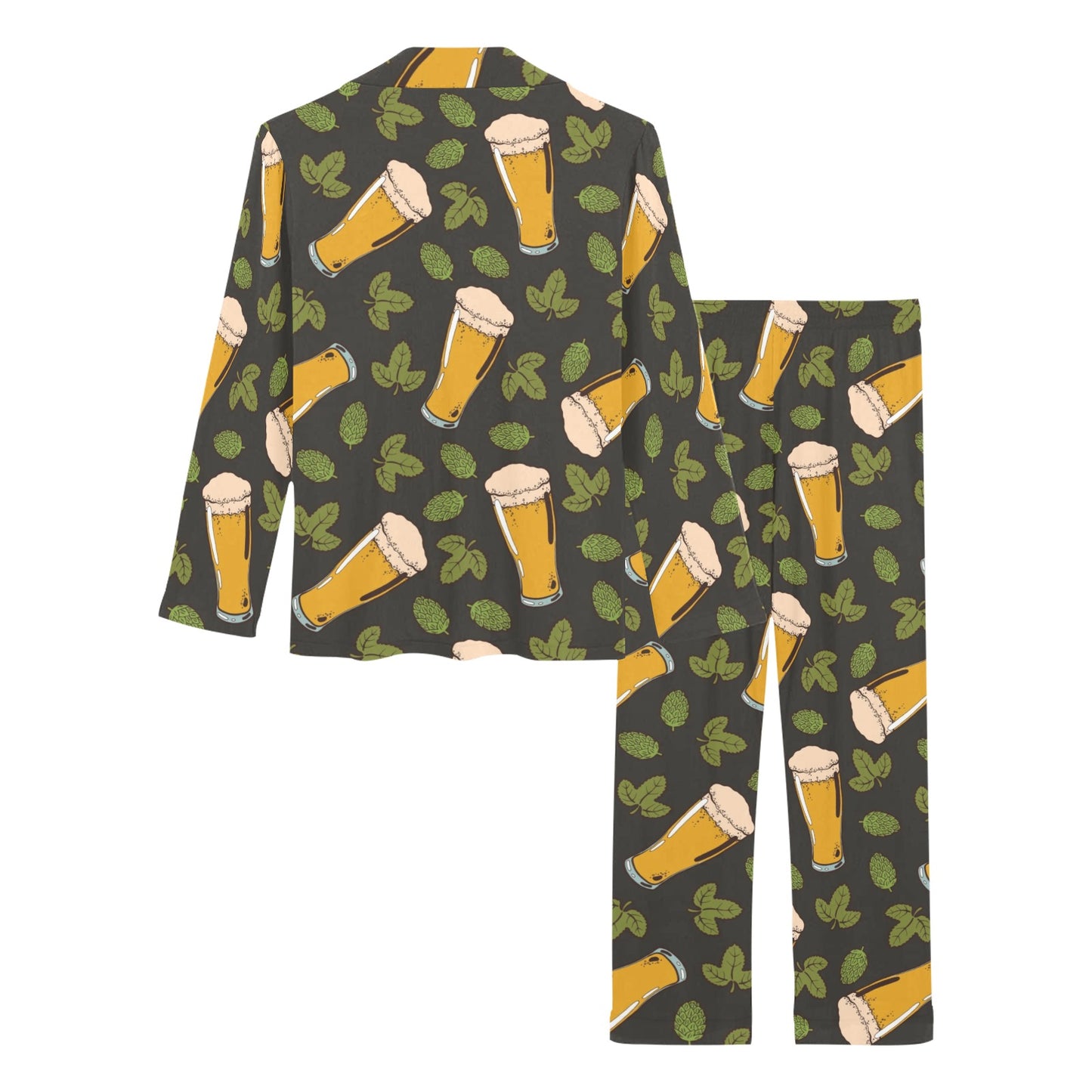 Beer Iris Pattern Print Design 02 Women's Long Pajama Set