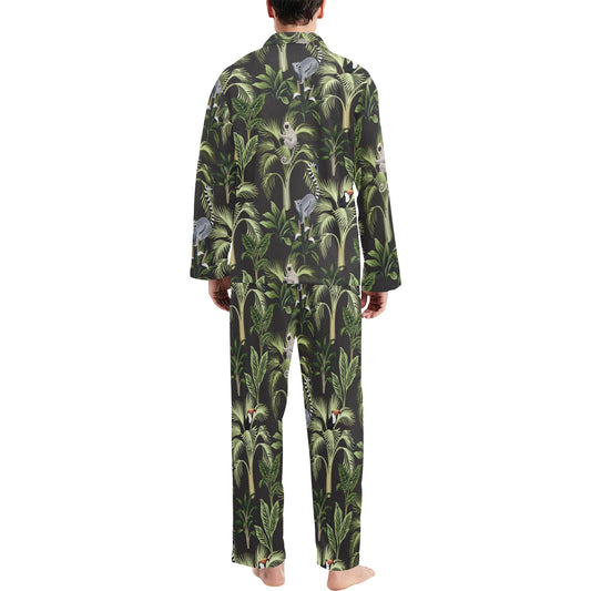 Rainforest Pattern Print Design RF05 Men's Long Pajama Set