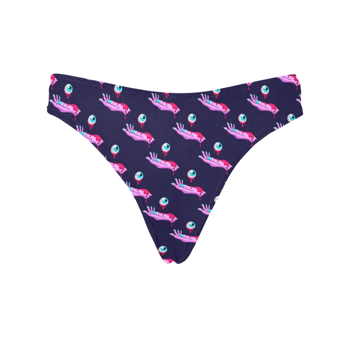 Zombie Pink Hand Design Pattern Print Women's Thongs