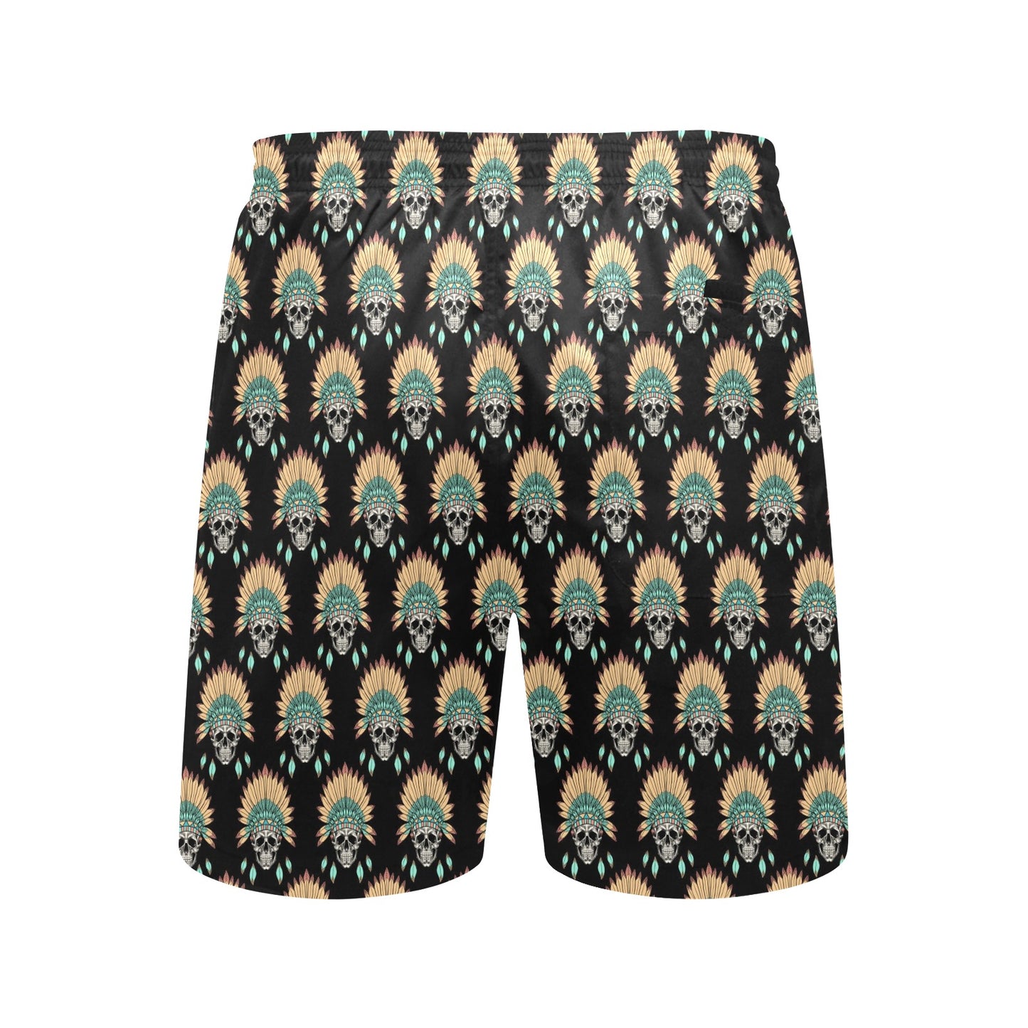 American indian Skull Pattern Men's Swim Trunks Beach Shorts