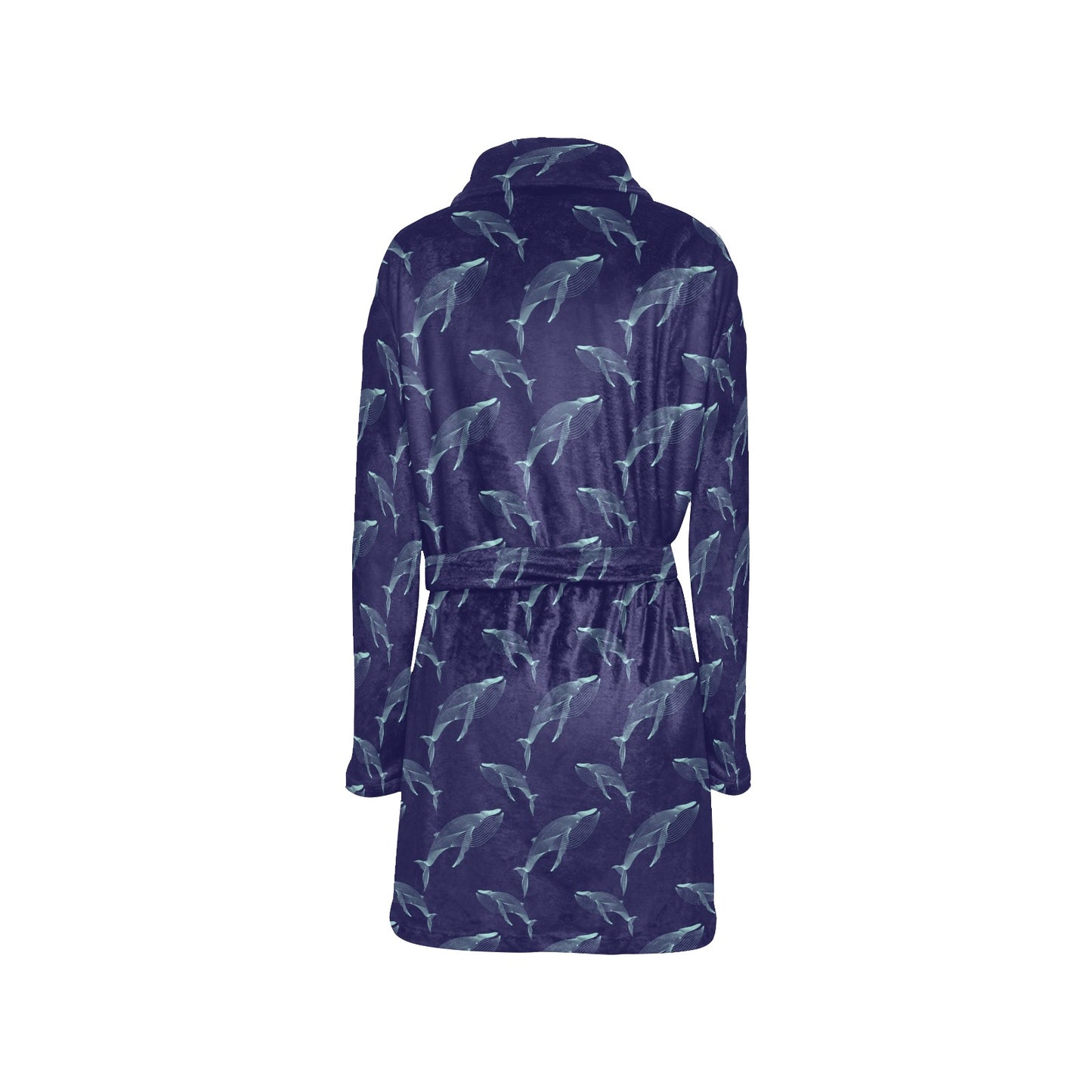 Blue Whale Print Design LKS402 Women's Fleece Robe