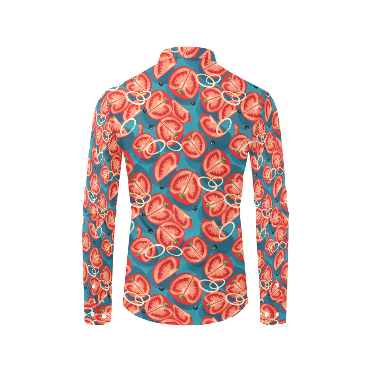 Tomato Print Design LKS301 Men's Long Sleeve Dress Shirt
