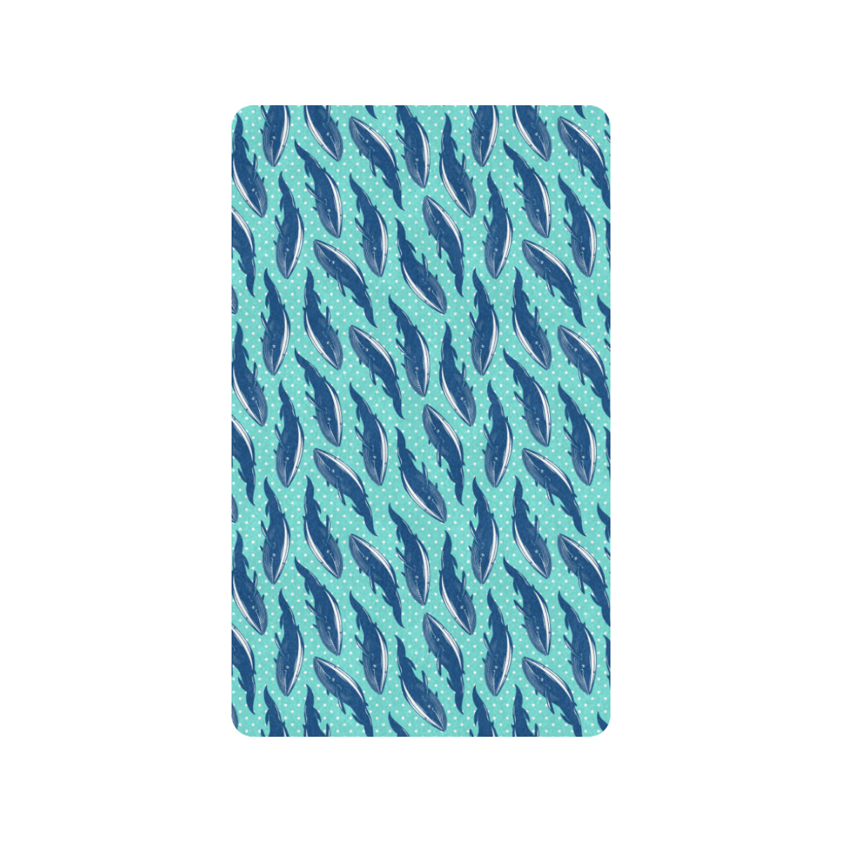 Whale Polka Dot Design Themed Print Rubber Doormat