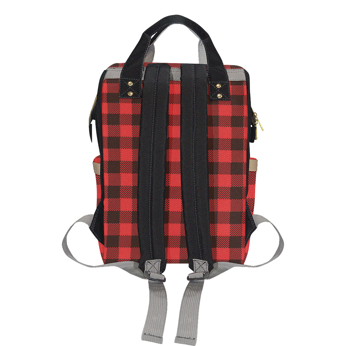 Buffalo check Red Pattern Print Design 05 Diaper Bag Backpack