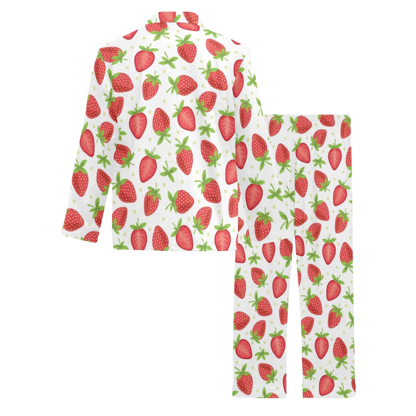 Strawberry Pattern Print Design SB07 Men's Long Pajama Set