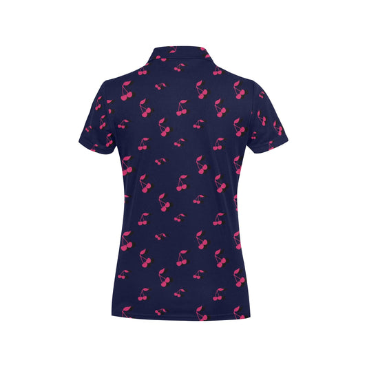 Cherry Pattern Print Design 02 Women's Polo Shirt