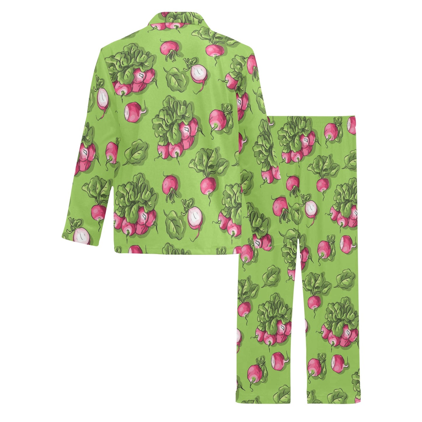 Radish Pattern Print Design A05 Men's Long Pajama Set