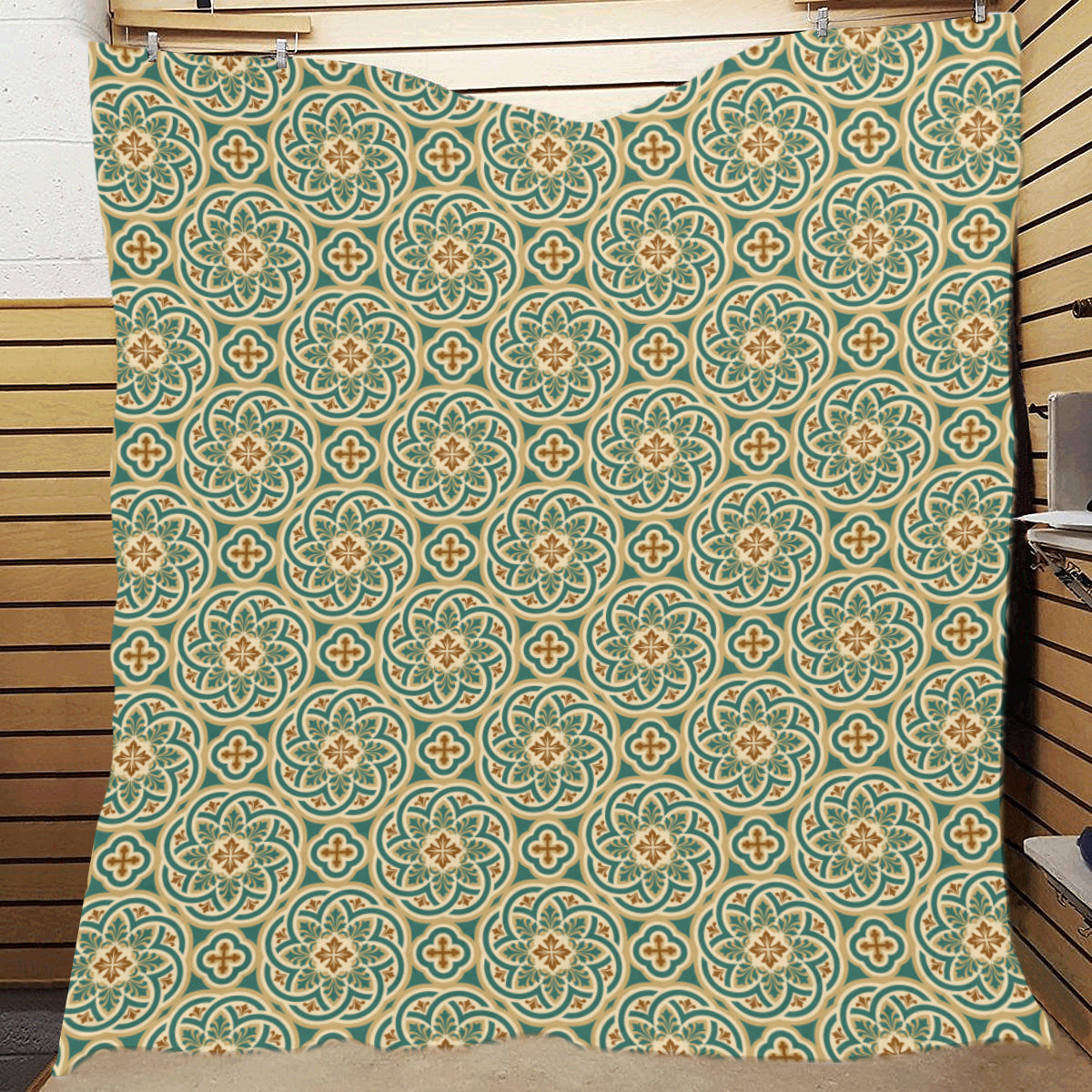 Cross Pattern Print Design 01 Premium Quilt