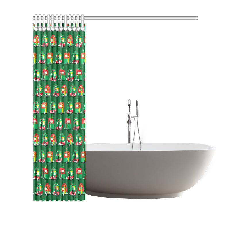 Camper Camping Christmas Themed Print Shower Curtain