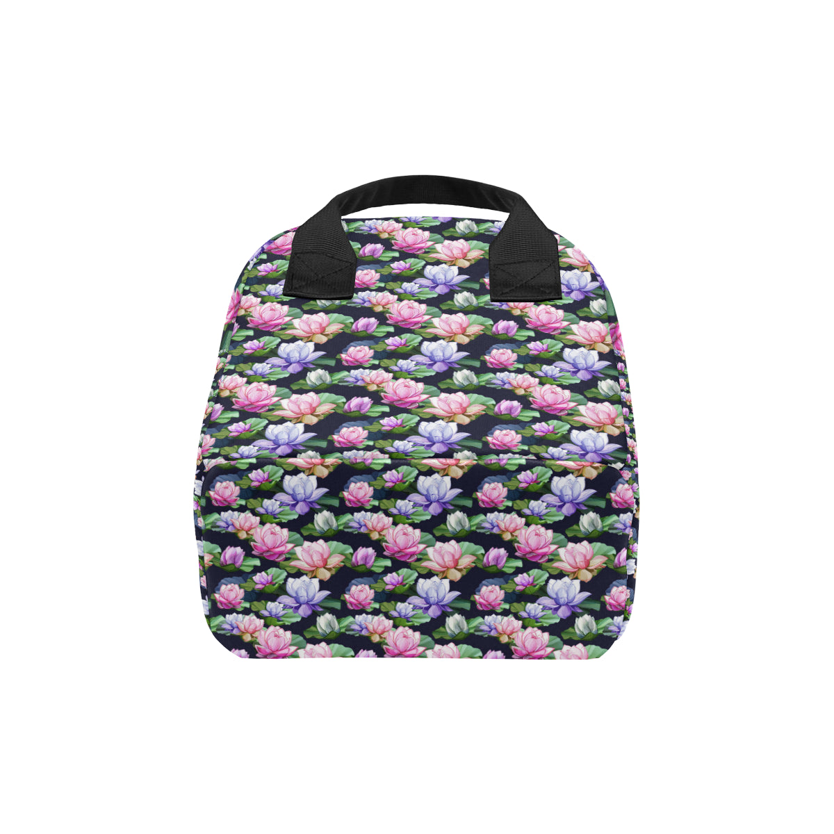Lotus Flower Print Design Insulated Lunch Bag