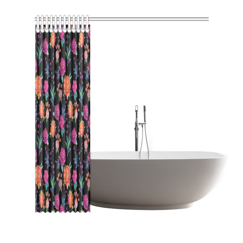 Marigold Pattern Print Design MR02 Shower Curtain