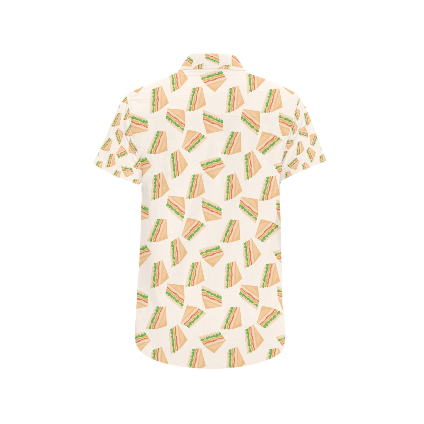 Sandwich Print Design LKS301 Men Short Sleeve Button Up Shirt