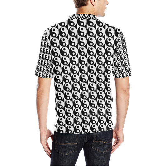 Yin Yang Classic Pattern Design Print Men Polo Shirt