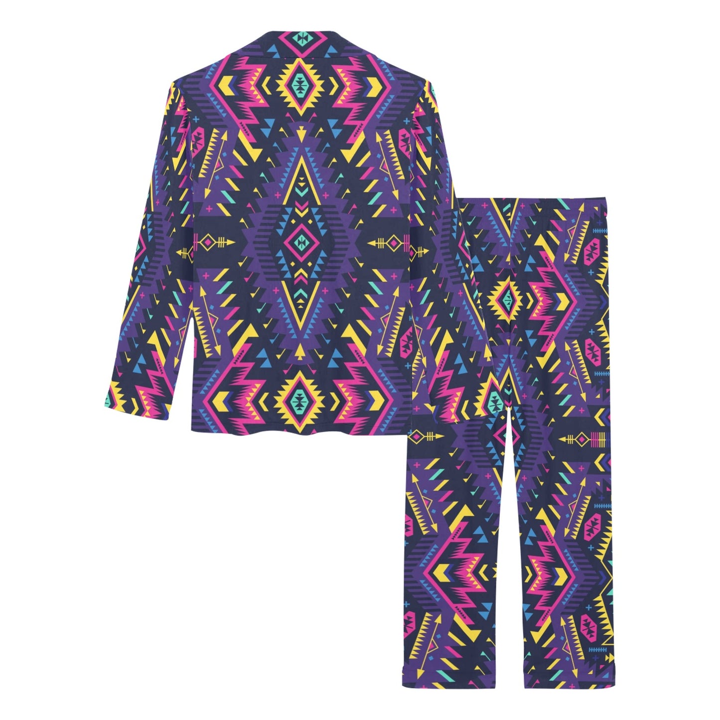 Aztec Pattern Print Design 07 Women's Long Pajama Set