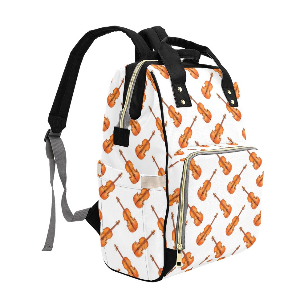 Violin Print Design LKS401 Diaper Bag Backpack