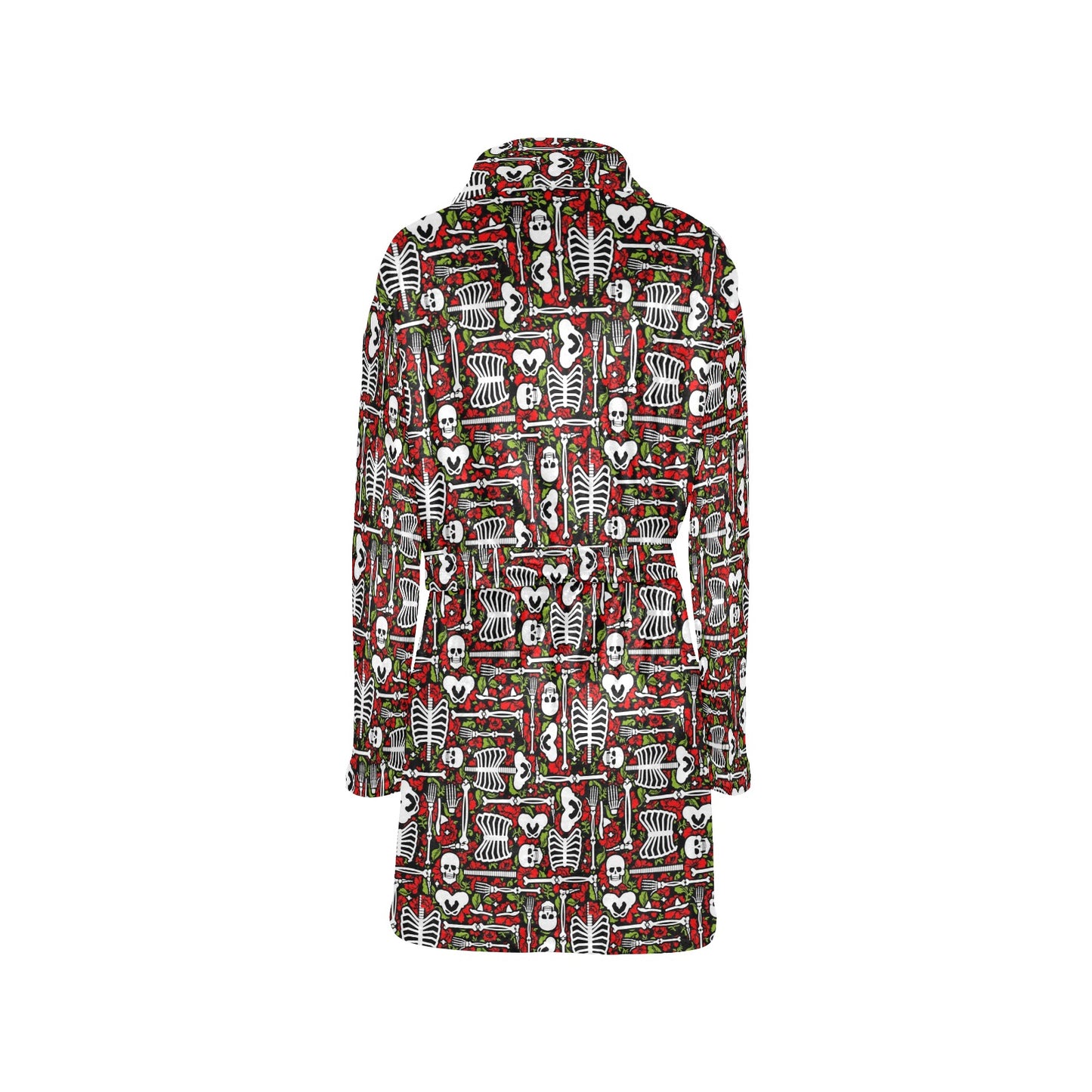 Skeleton Pattern Print Women's Fleece Robe