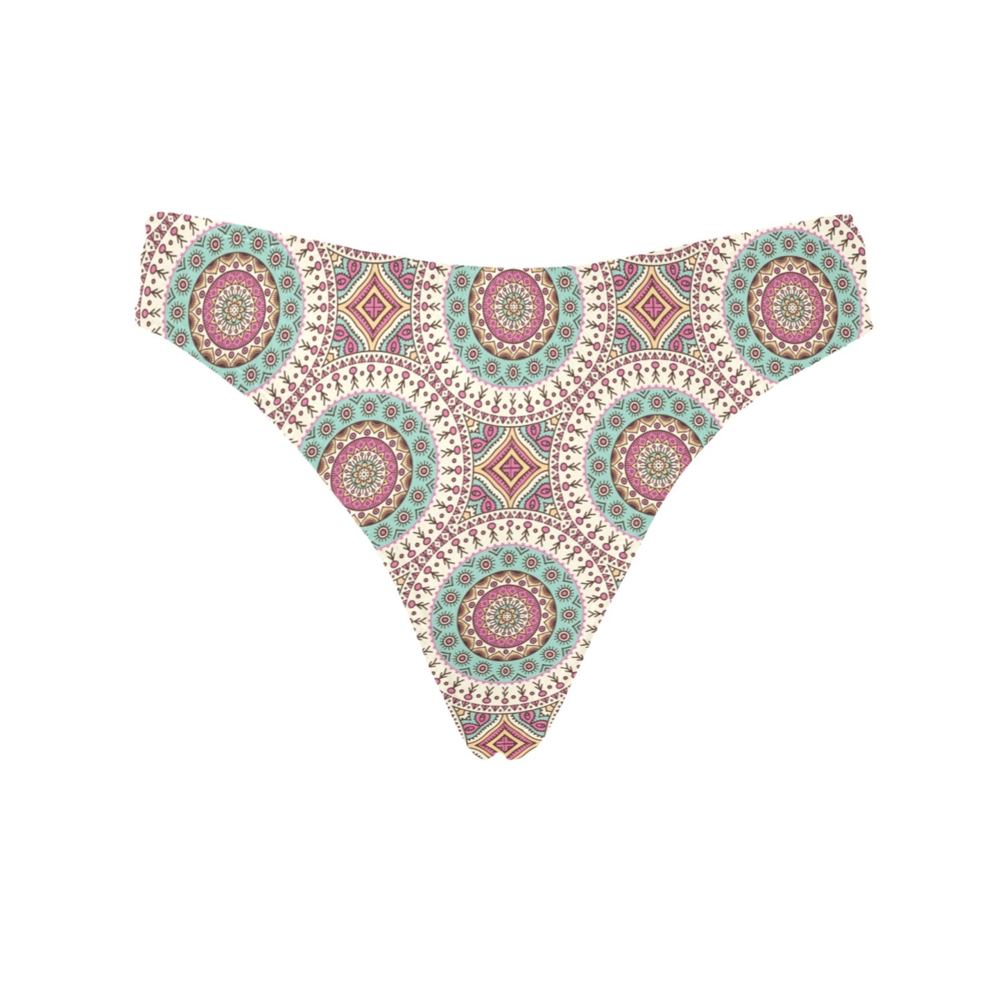 Bohemian Round Style Print Women's Thongs